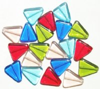 20 18mm Transparent Flat Triangle Beads Mix Pack